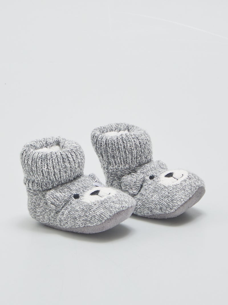 Pantufas de tricô CINZA - Kiabi