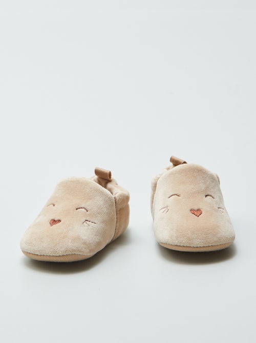 Pantufas de veludo - Kiabi