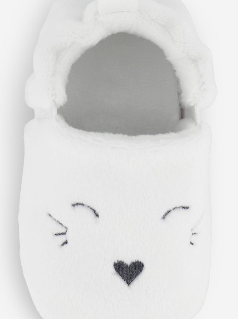 Pantufas de veludo Branco - Kiabi