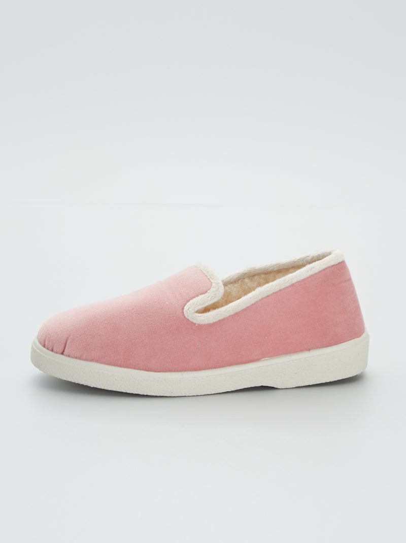 Pantufas de veludo Rosa - Kiabi
