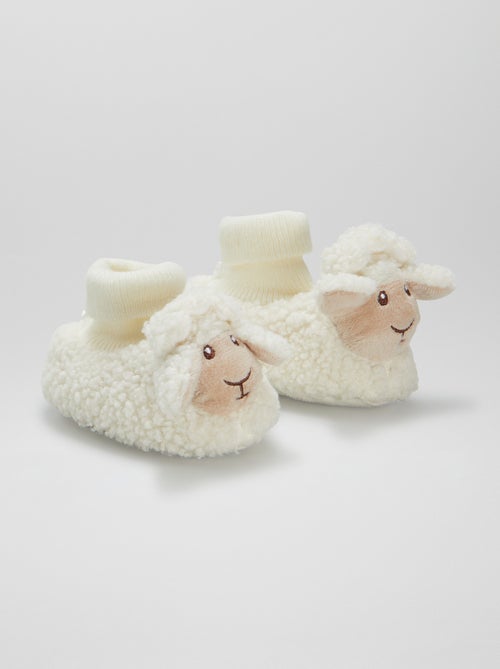 Pantufas efeito lã de carneiro 'animais' - Kiabi