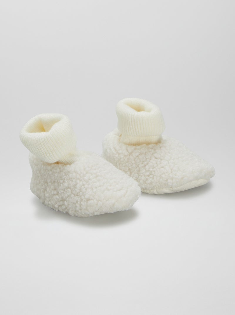 Pantufas efeito lã de carneiro BEGE - Kiabi