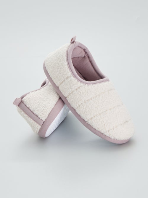 Pantufas efeito lã de carneiro borboto - Kiabi