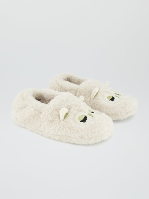 Pantufas efeito lã de carneiro - Kiabi