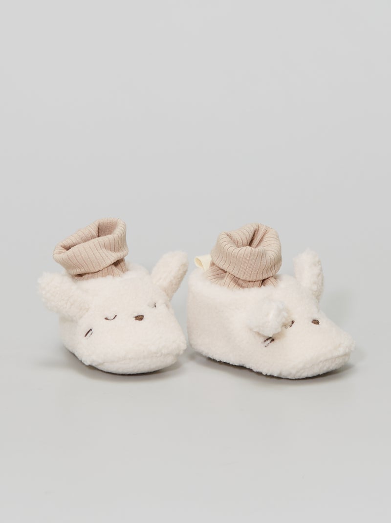 Pantufas efeito lã de carneiro 'coelho' BRANCO - Kiabi