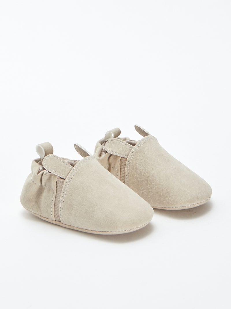 Pantufas em camurça sintética com orelhas em relevo Rosa - Kiabi