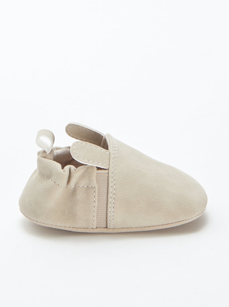 Pantufas em camurça sintética com orelhas em relevo Rosa - Kiabi