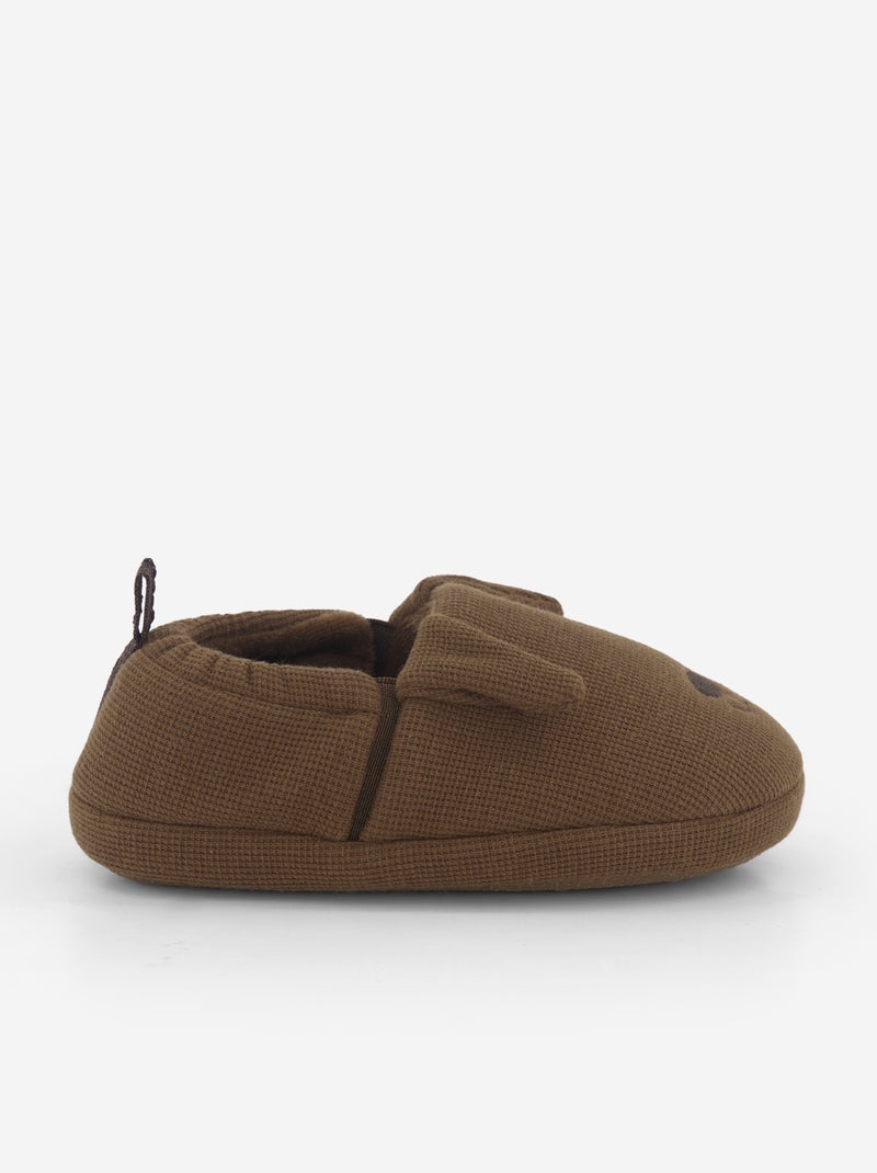 Pantufas em favo de mel Castanho - Kiabi
