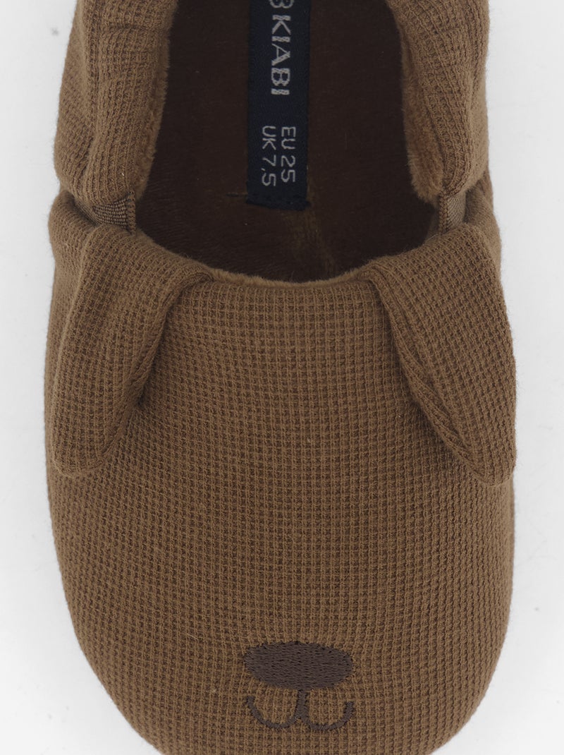 Pantufas em favo de mel Castanho - Kiabi
