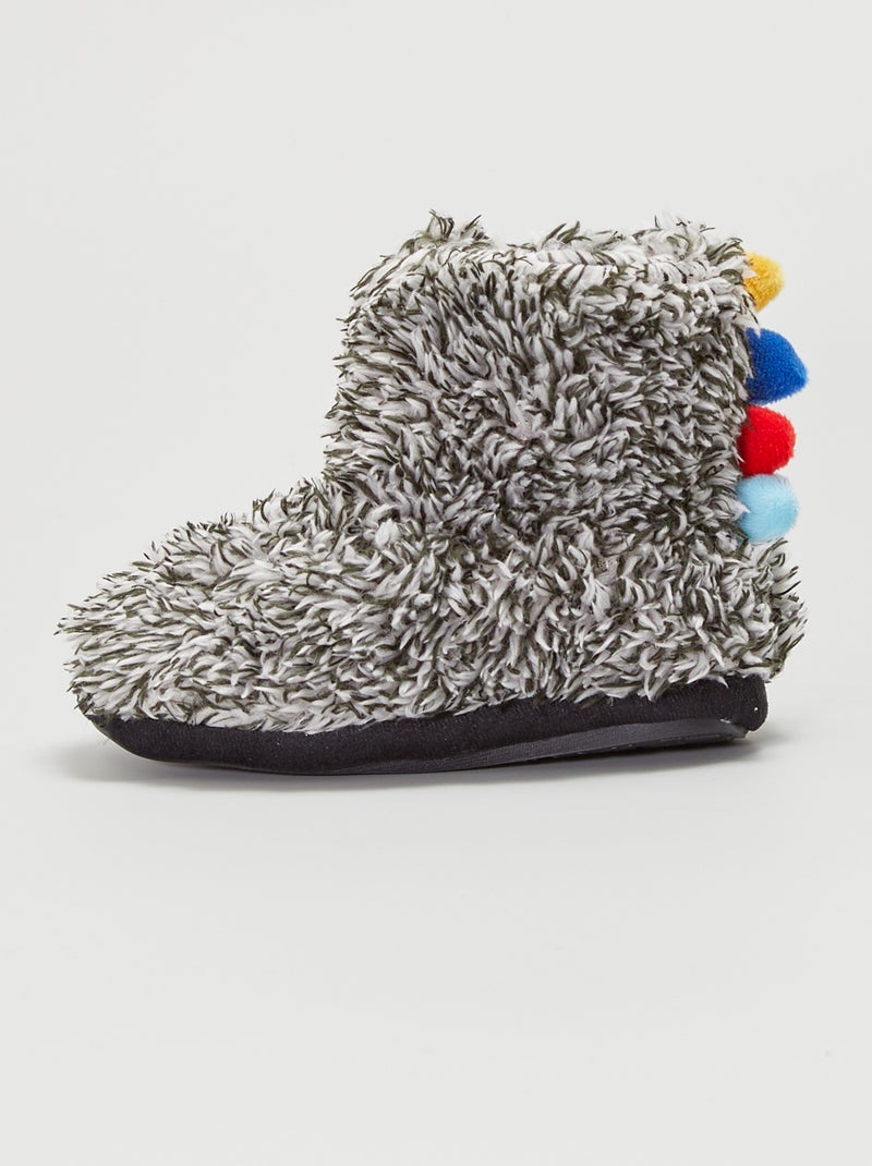 Pantufas em forma de bota Cinza - Kiabi