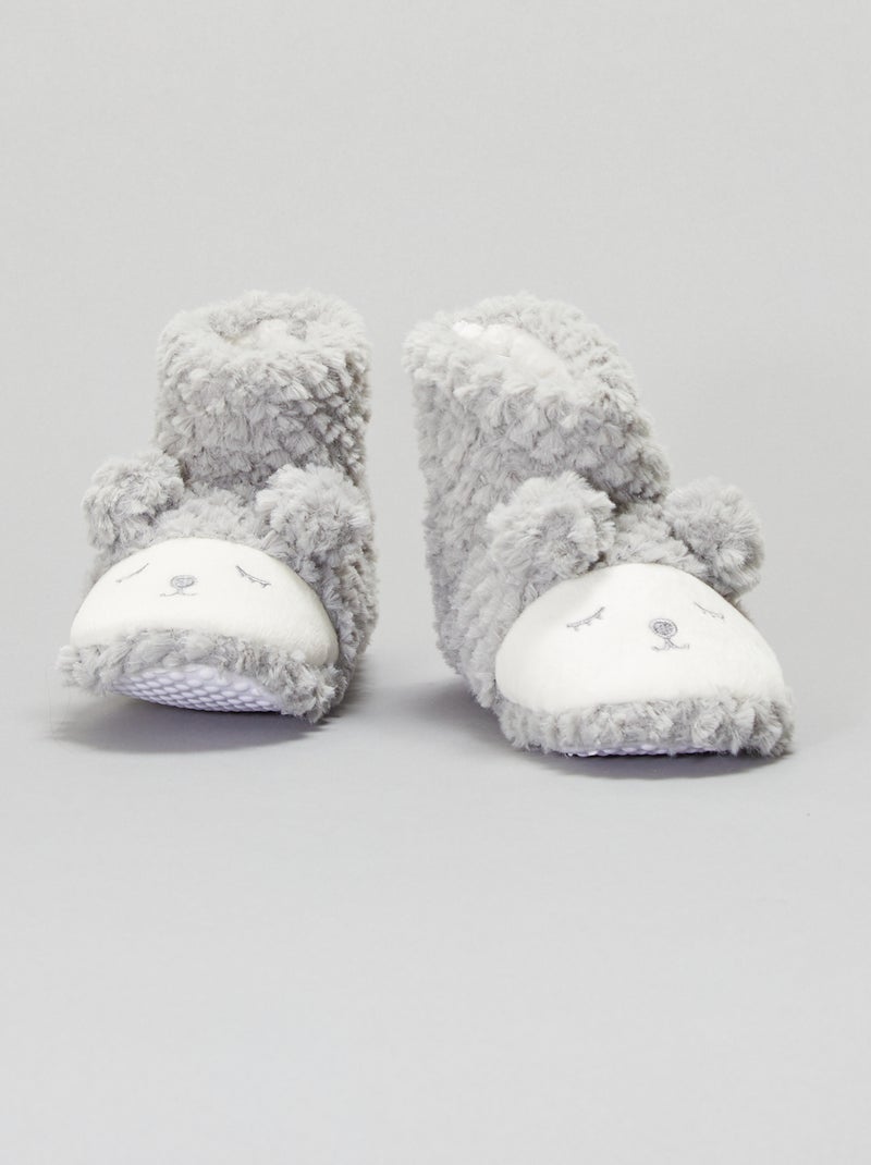 Pantufas em forma de bota 'ovelhas' Cinza - Kiabi
