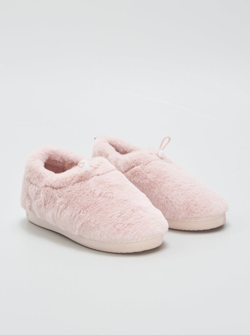 Pantufas em imitação de pelo ROSA - Kiabi