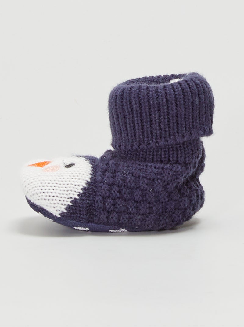 Pantufas em lã  - Natal AZUL - Kiabi
