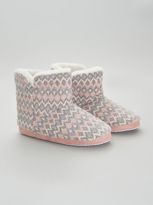 Pantufas em malha jacquard - Kiabi