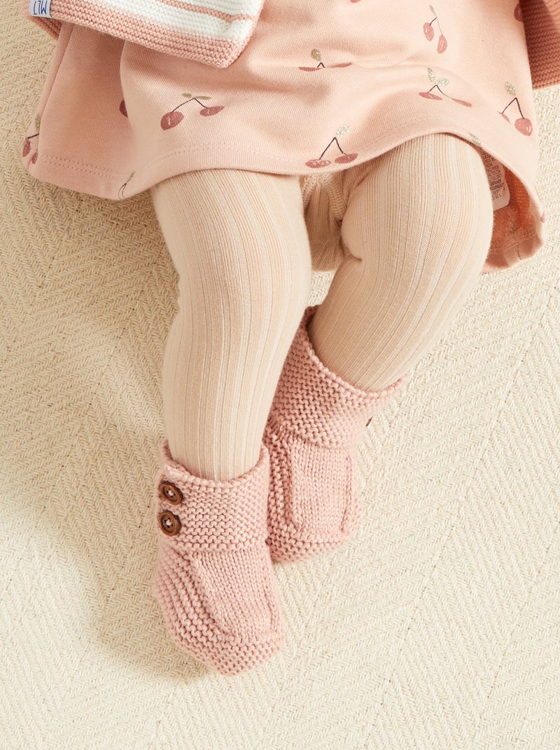 Pantufas em malha Rosa - Kiabi