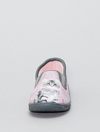 Pantufas em material têxtil 'gato' - Kiabi
