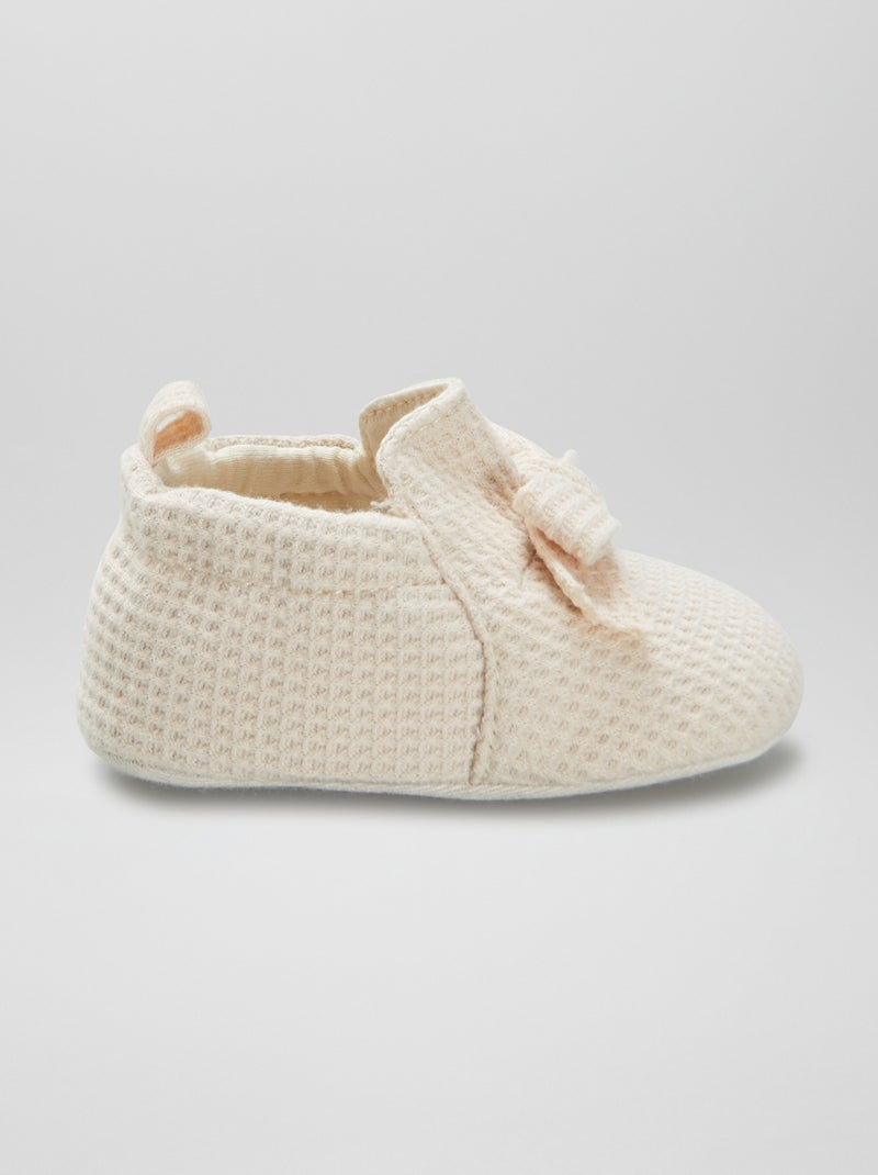 Pantufas em ninho de abelha BRANCO - Kiabi