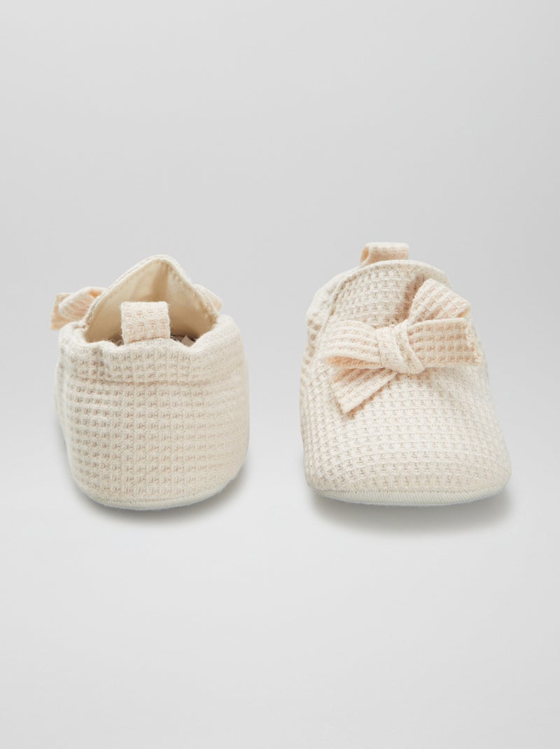 Pantufas em ninho de abelha BRANCO - Kiabi