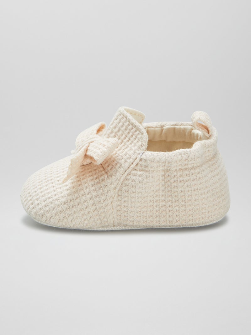 Pantufas em ninho de abelha BRANCO - Kiabi