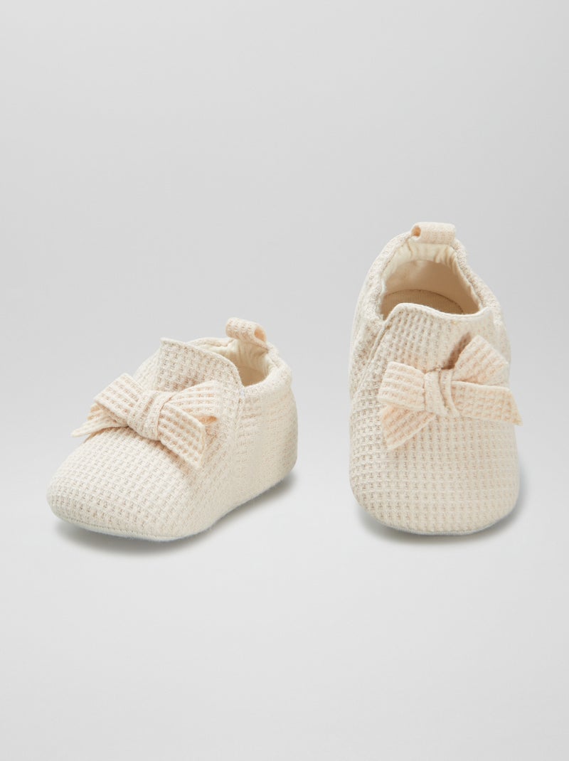 Pantufas em ninho de abelha BRANCO - Kiabi