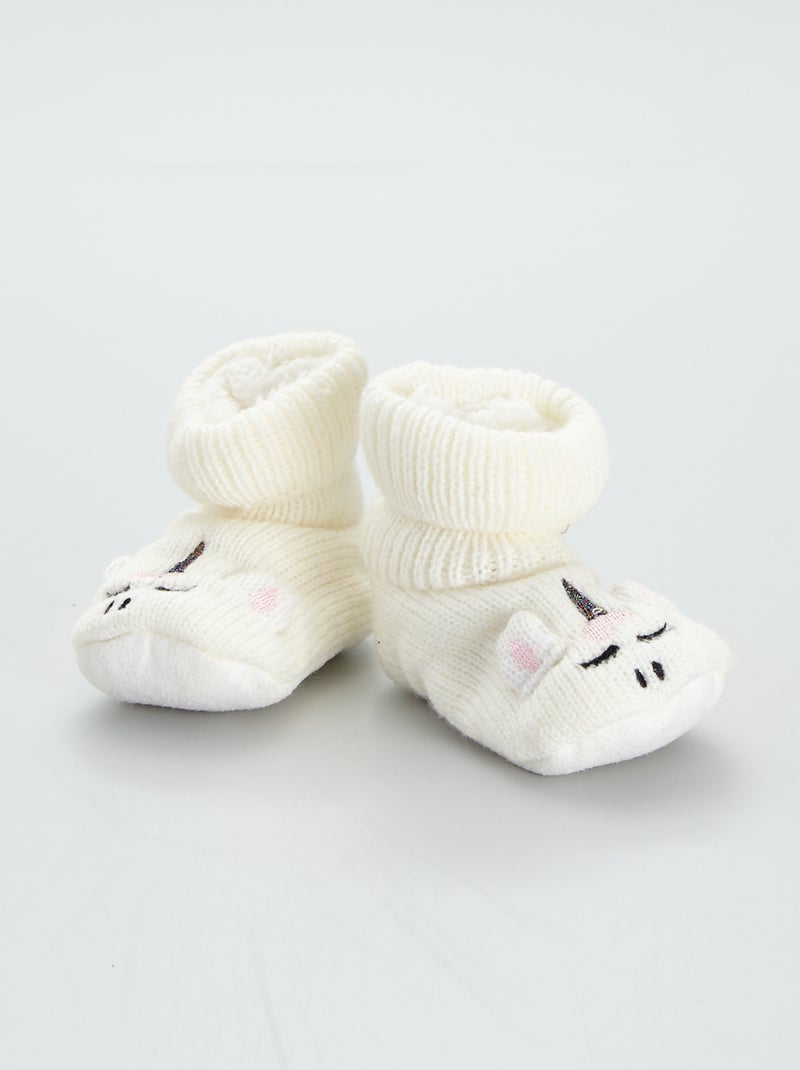 Pantufas estilo bota 'animais' Ecru - Kiabi