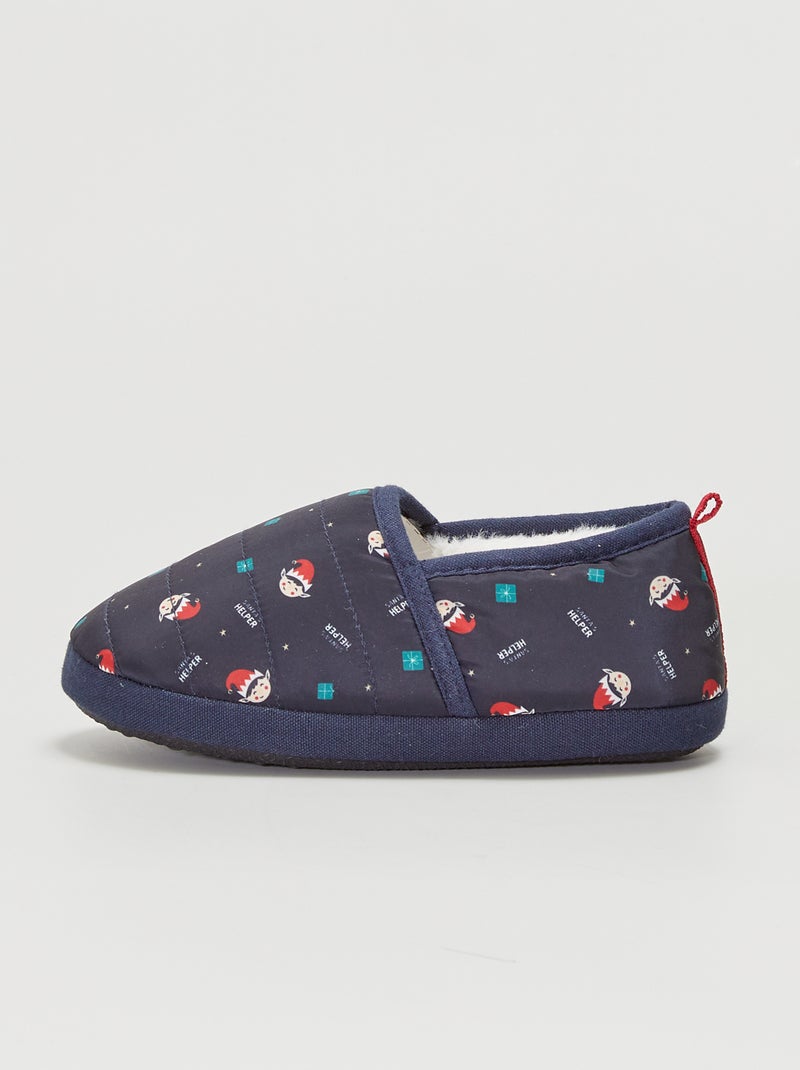 Pantufas forradas estampado 'duende' AZUL - Kiabi