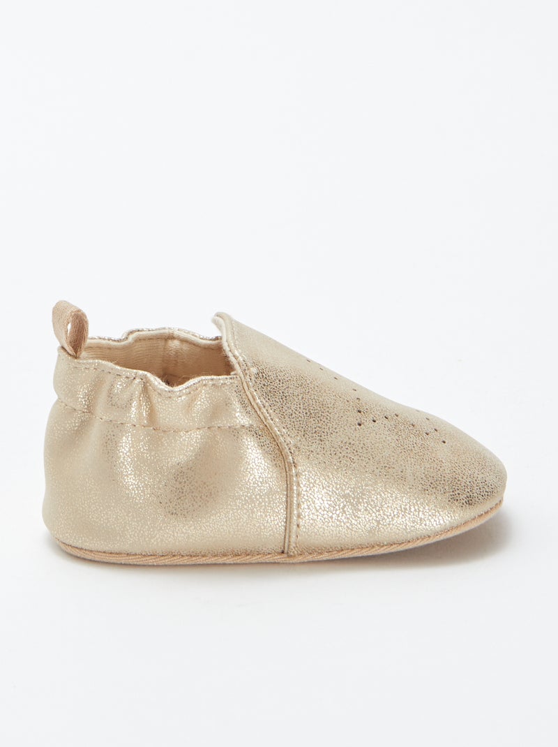 Pantufas iridescentes com estrela BEGE - Kiabi