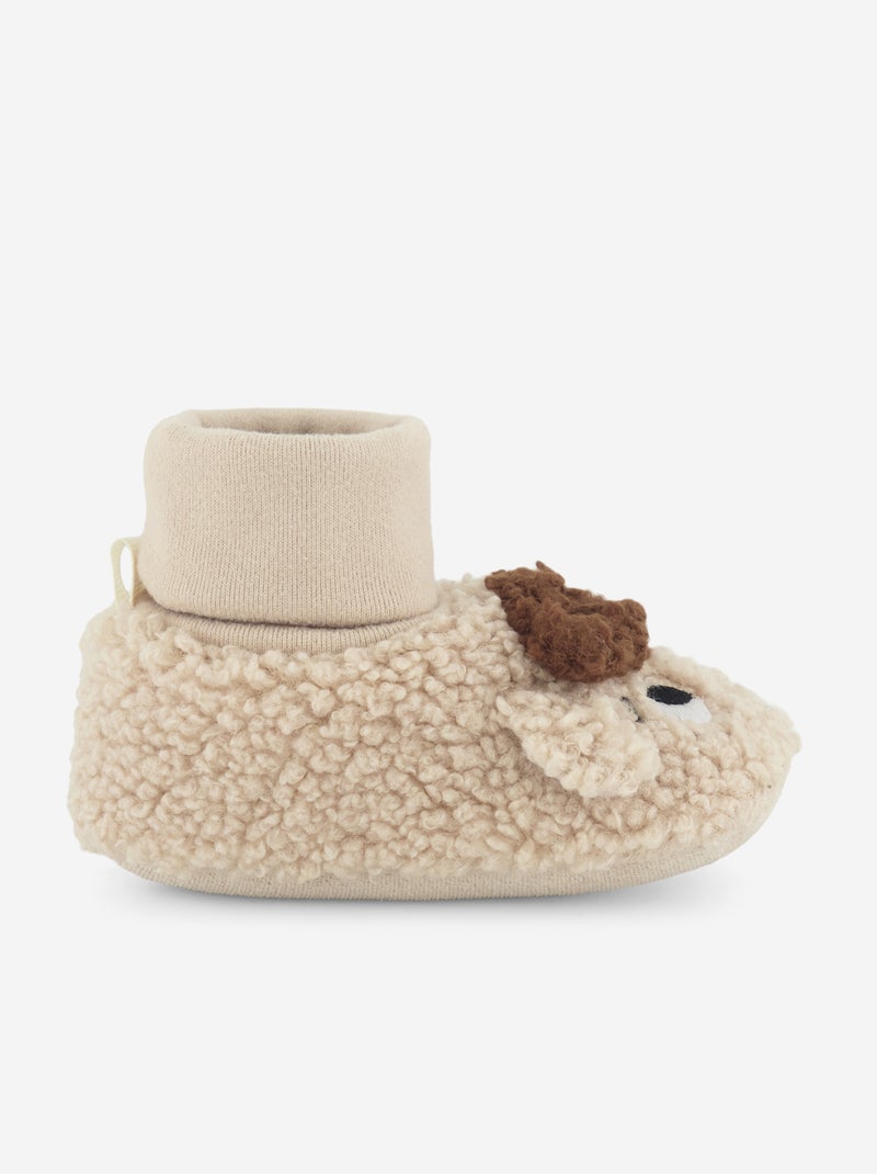 Pantufas macias 'cabeças de ovelha' Bege - Kiabi