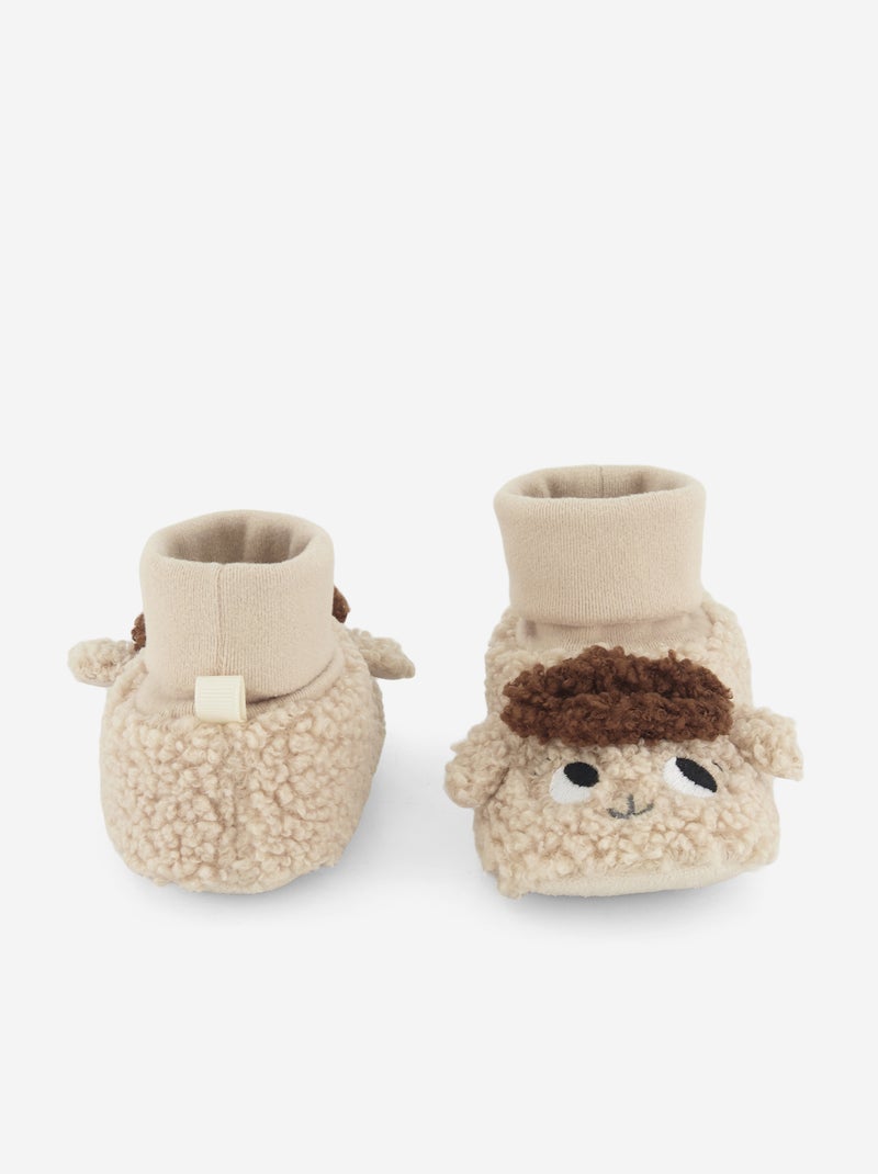 Pantufas macias 'cabeças de ovelha' Bege - Kiabi