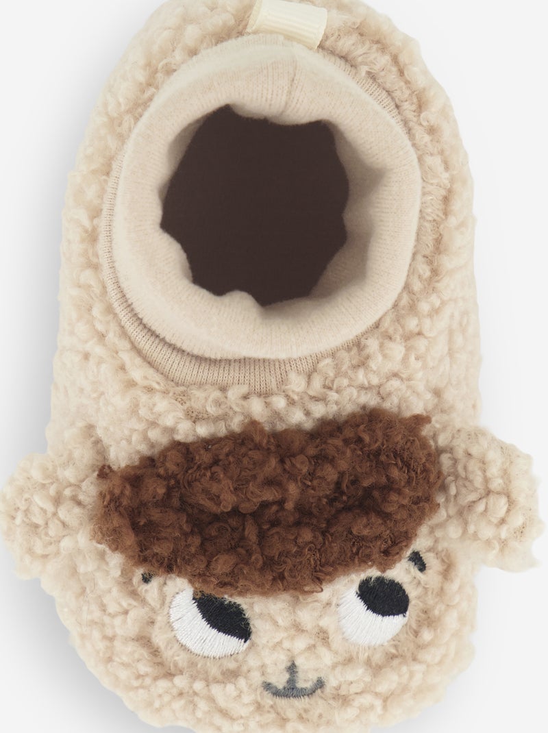 Pantufas macias 'cabeças de ovelha' Bege - Kiabi