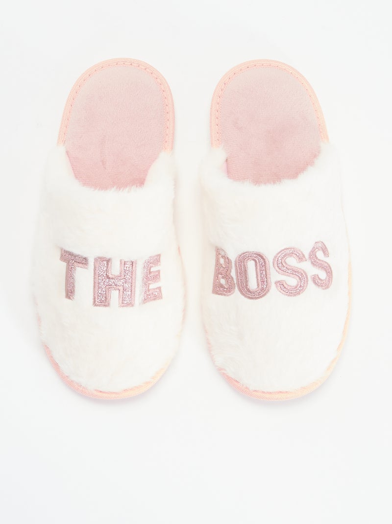 Pantufas mules Branco - Kiabi