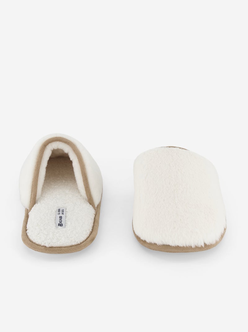 Pantufas mules forradas Bege - Kiabi