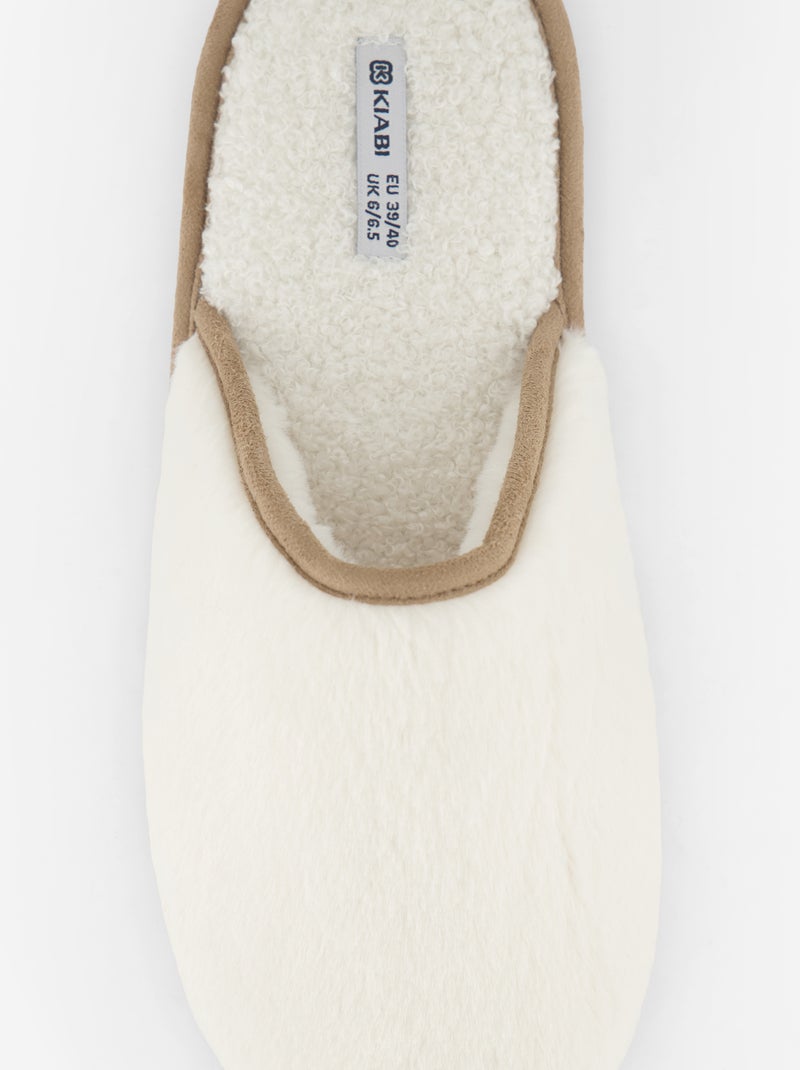 Pantufas mules forradas Bege - Kiabi