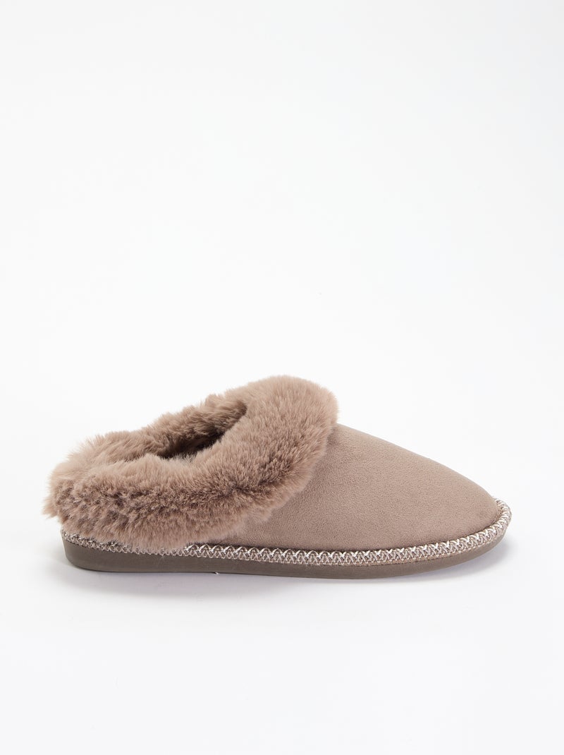 Pantufas mules forradas Bege - Kiabi