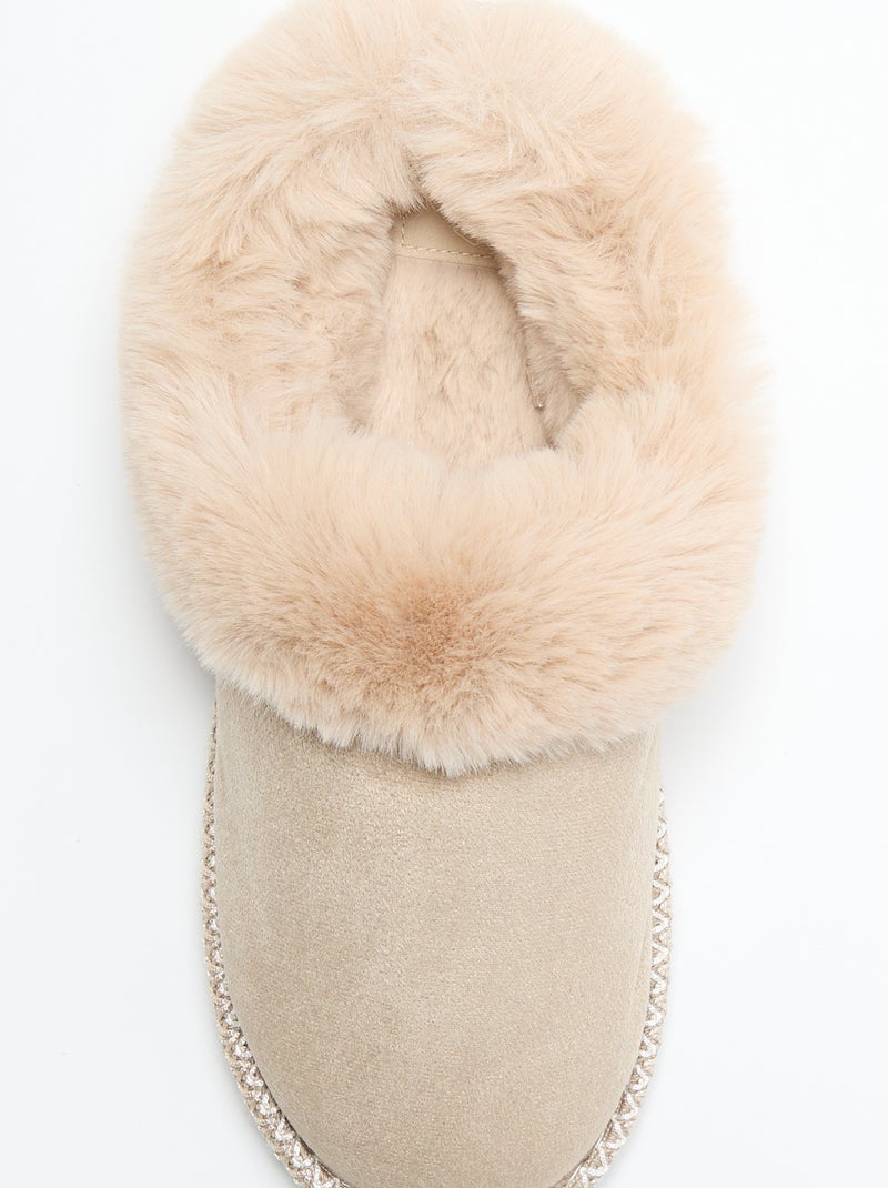 Pantufas mules forradas Branco - Kiabi