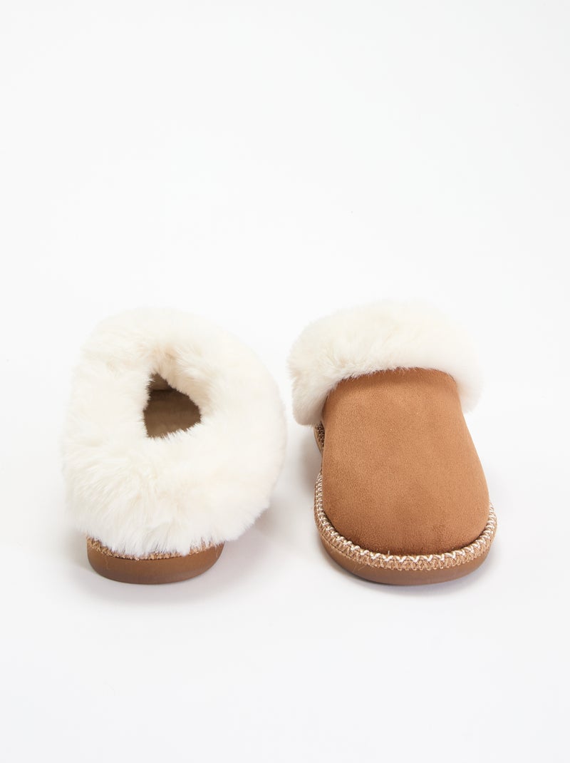 Pantufas mules forradas Castanho - Kiabi