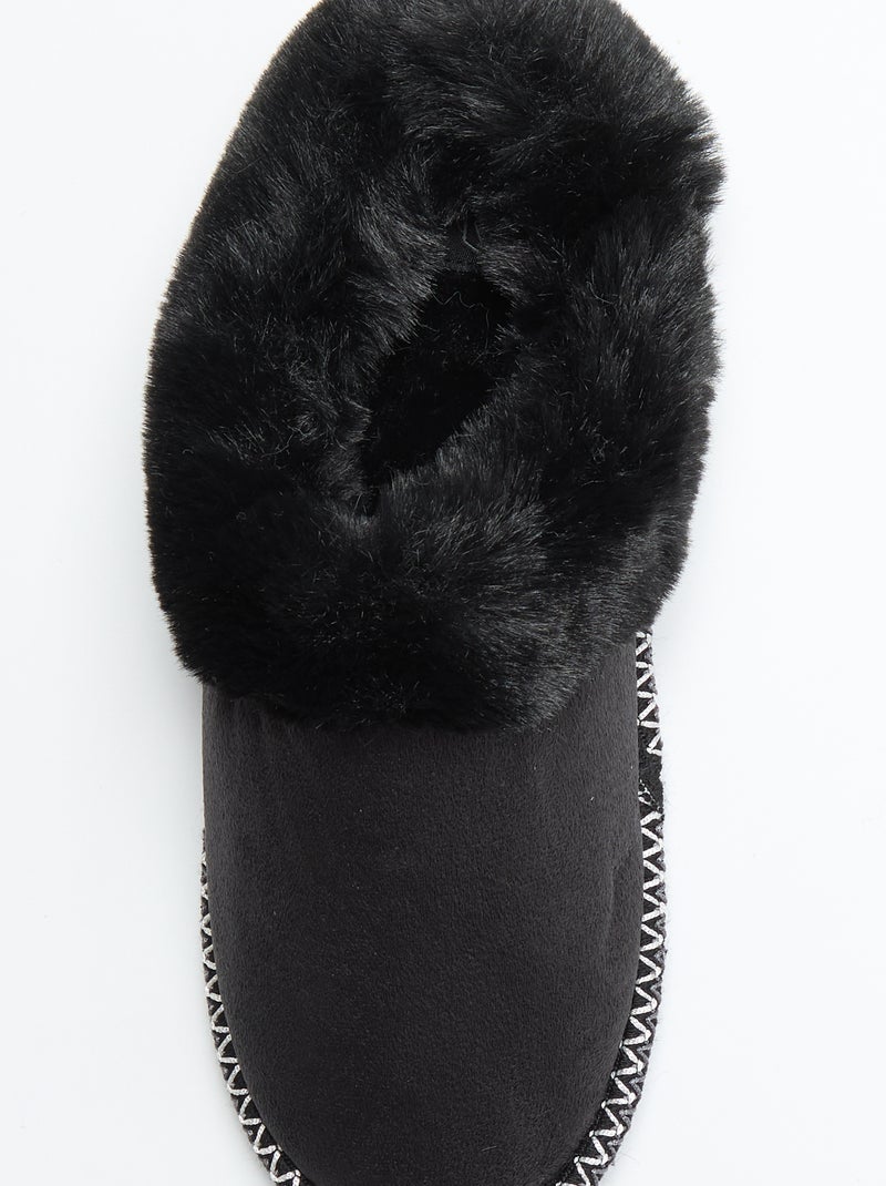 Pantufas mules forradas Preto - Kiabi