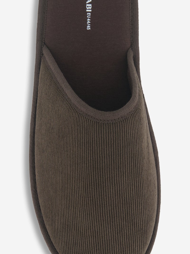 Pantufas mules lisas Castanho - Kiabi