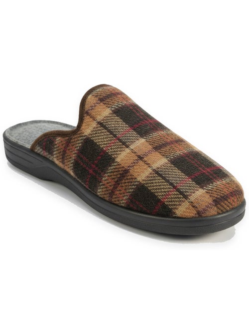 Pantufas mules para homem ozabi fabricadas em espanha, gáspea jacquard xadrez escocês - Kiabi Pantufas mules para homem ozabi fabricadas em espanha, gáspea jacquard xadrez escocês - Kiabi