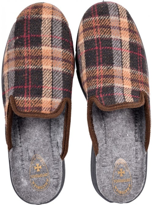 Pantufas mules para homem ozabi fabricadas em espanha, gáspea jacquard xadrez escocês - Kiabi Pantufas mules para homem ozabi fabricadas em espanha, gáspea jacquard xadrez escocês - Kiabi