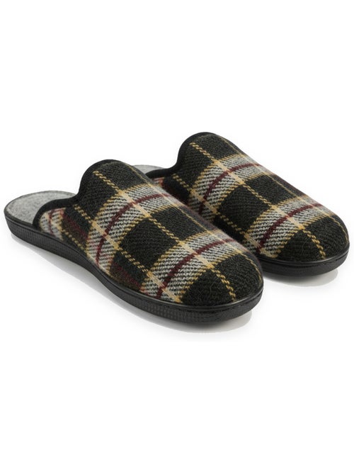 Pantufas mules para homem ozabi fabricadas em espanha, gáspea jacquard xadrez escocês - Kiabi Pantufas mules para homem ozabi fabricadas em espanha, gáspea jacquard xadrez escocês - Kiabi
