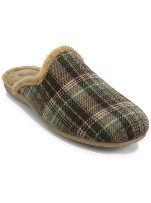 Pantufas mules para homem ozabi fabricadas em espanha, gáspea jacquard xadrez escocês - Kiabi Pantufas mules para homem ozabi fabricadas em espanha, gáspea jacquard xadrez escocês - Kiabi