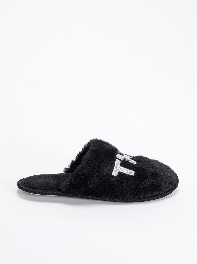 Pantufas mules Preto - Kiabi