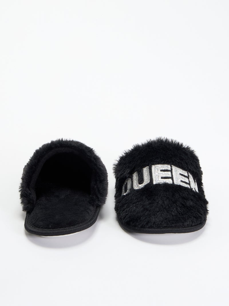 Pantufas mules Preto - Kiabi