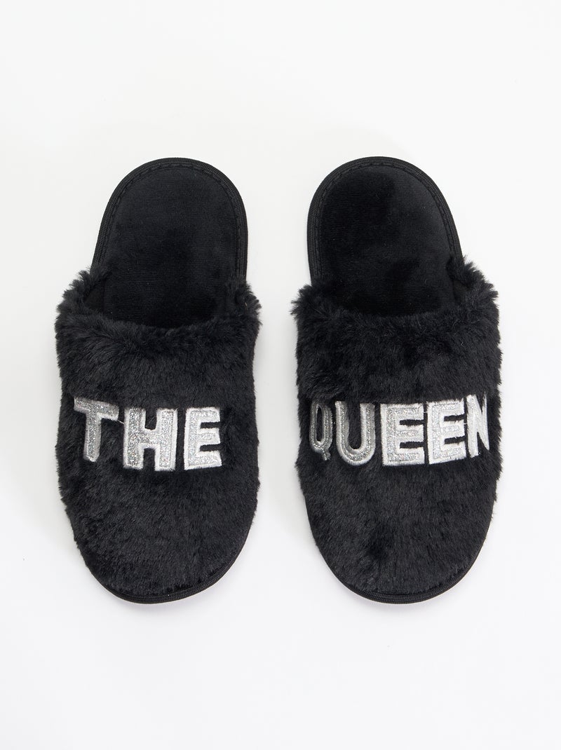 Pantufas mules Preto - Kiabi