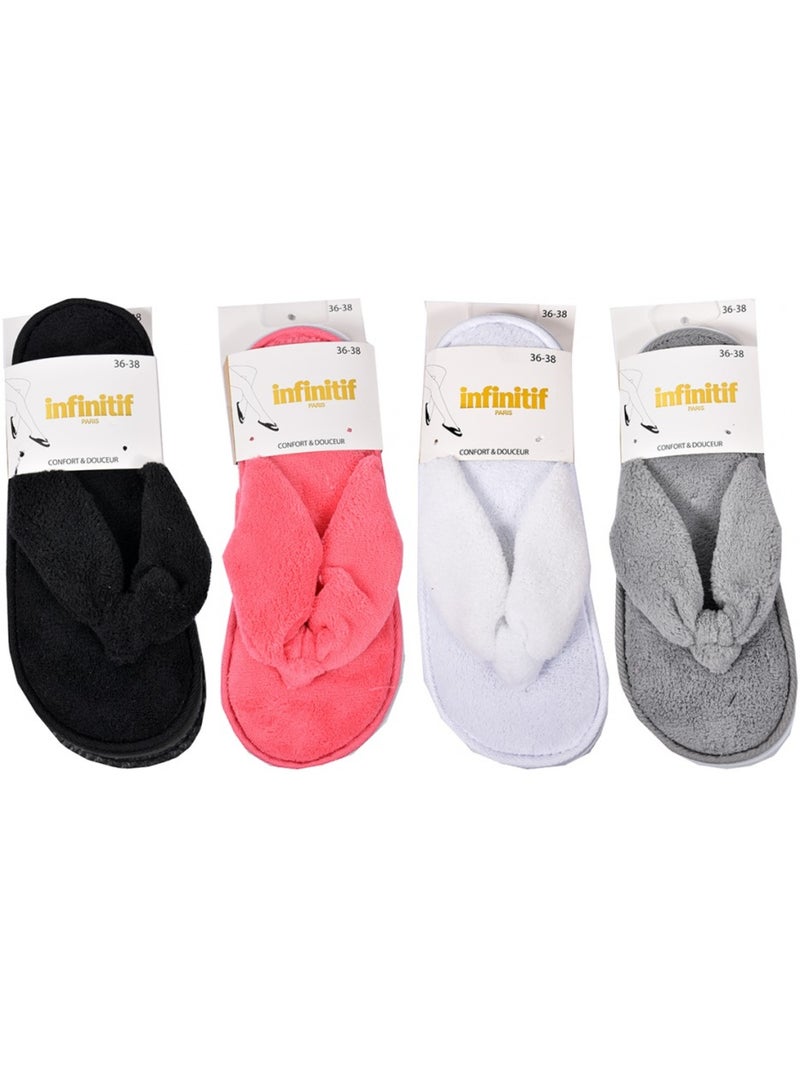 Pantufas mulher infinitif conforto pack de 4 Multicolorido - Kiabi