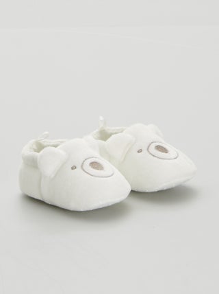 Pantufas para bebé em veludo