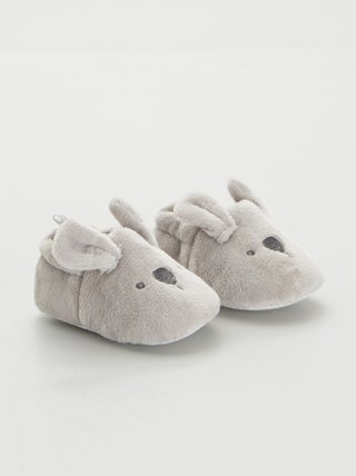 Pantufas para bebé em veludo