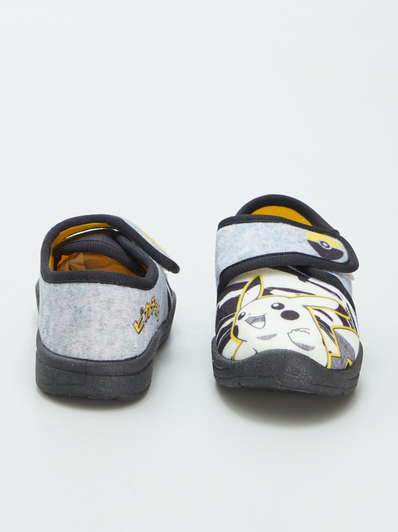 Pantufas 'Pikachu' 'Pokémon' com tira de velcro CINZA - Kiabi