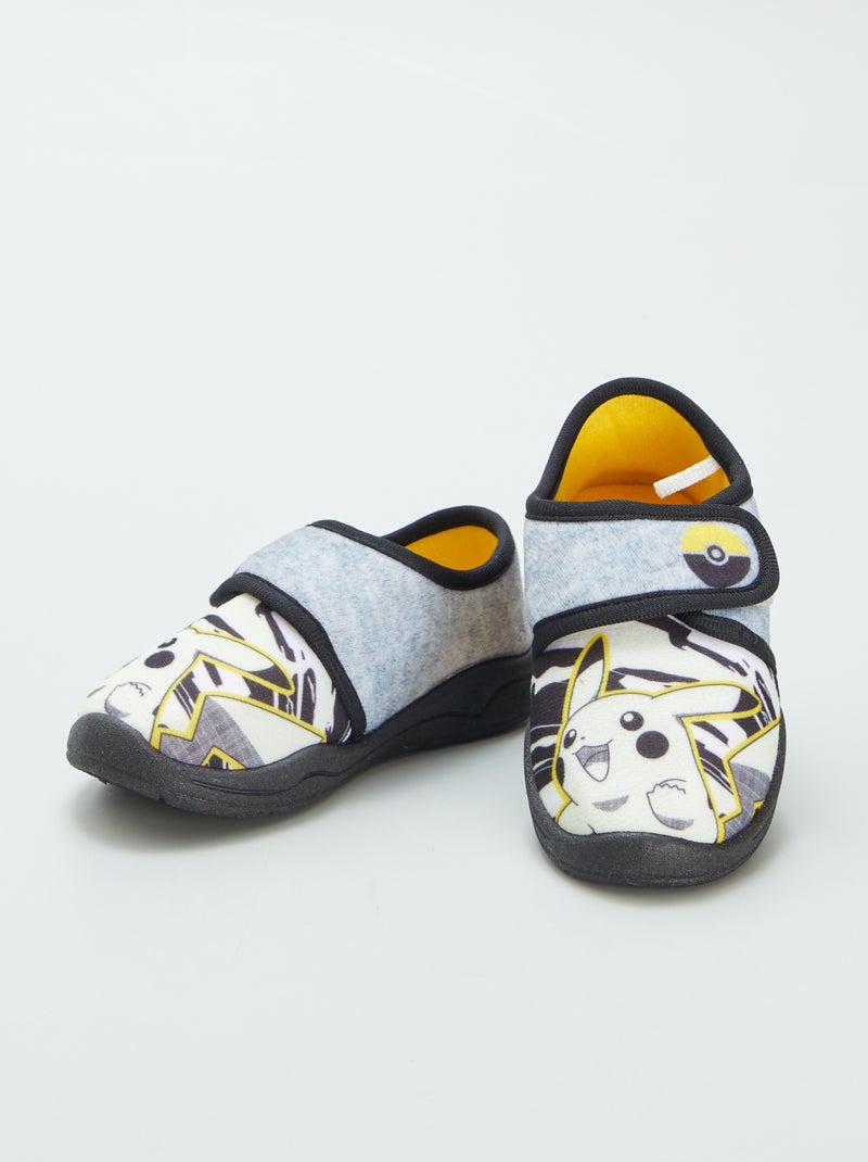 Pantufas 'Pikachu' 'Pokémon' com tira de velcro CINZA - Kiabi